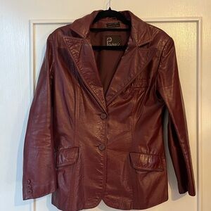 Parker Vintage Women's Burgundy Leather Jacket Blazer
